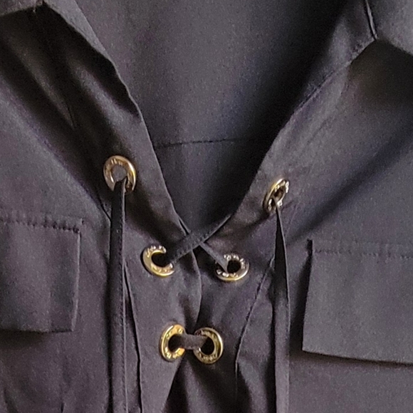 Calvin Klein Black draw string dressy top .Size 1X. - Picture 2 of 7